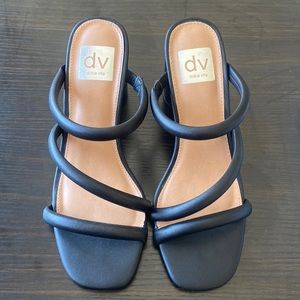 Dolce Vita Black Strappy Block Heels Sandals 6.5 Womens
